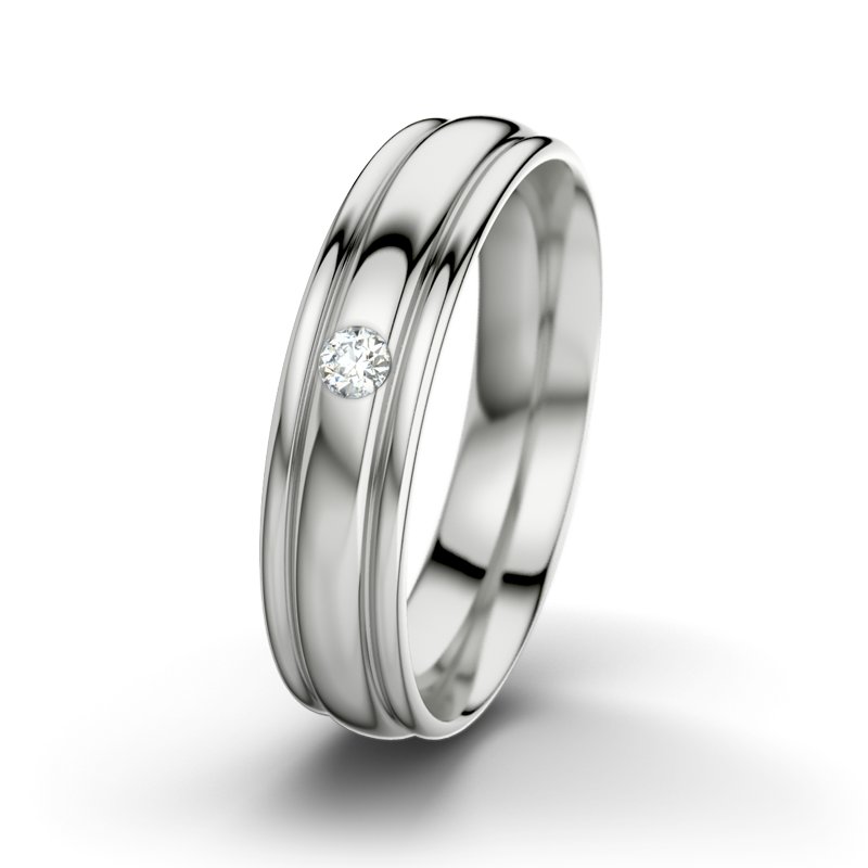 Diamantring John M5, Sterlingsilber 925 poliert, von vorn