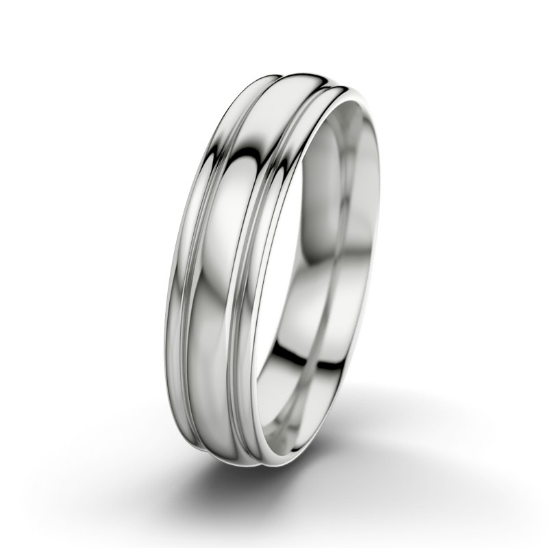 Kein Stein Sterlingsilber poliertring John M5, Sterlingsilber 925 poliert, von vorn