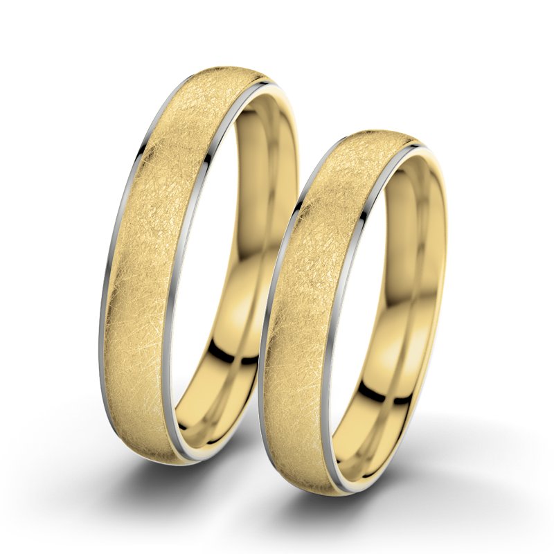 Kein Stein Gelbgold eismattring Josephine F4, Gelbgold 585 eismatt, von vorn