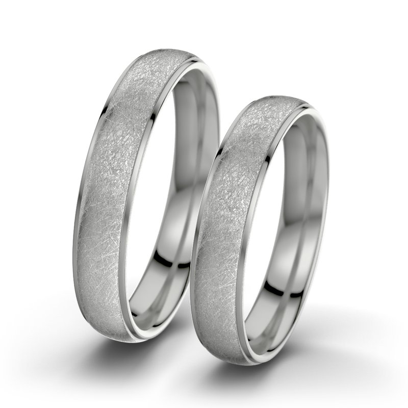 Kein Stein Palladium eismattring Josephine F4, Palladium 585 eismatt, von vorn