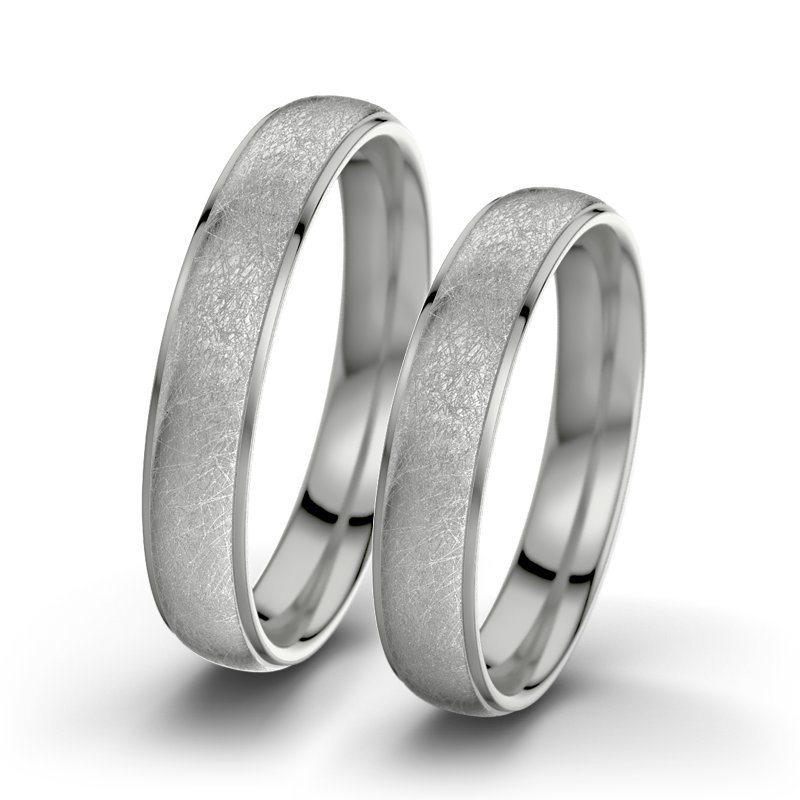 Kein Stein Palladium eismattring Josephine F4, Palladium 585 eismatt, von vorn