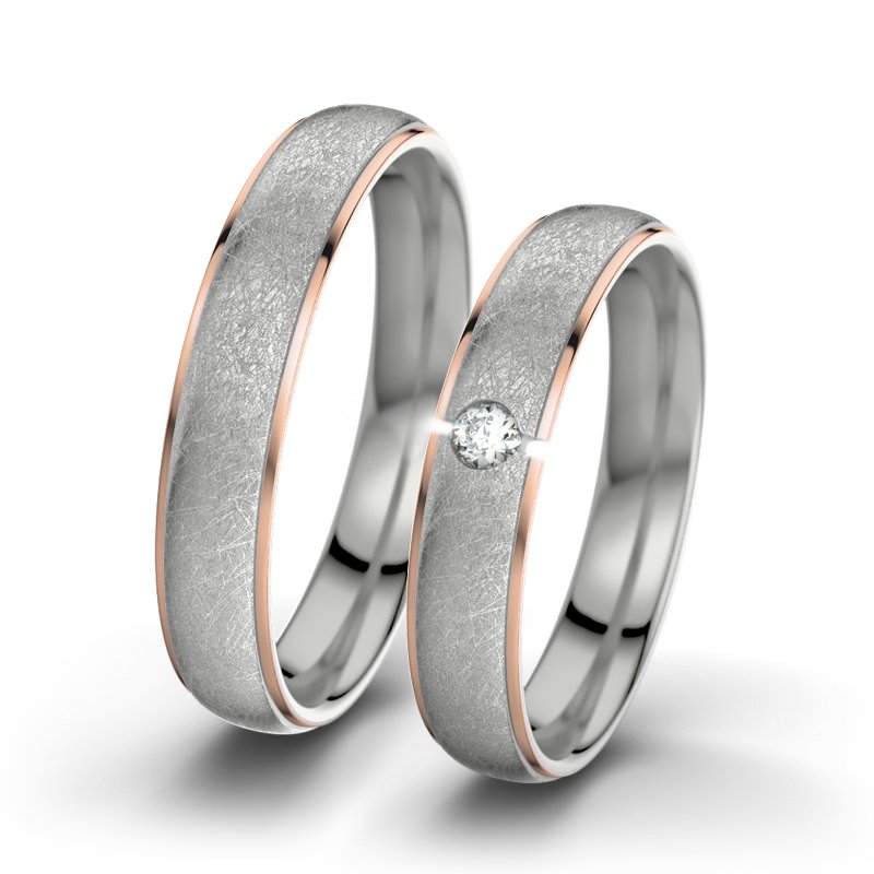 Diamantring Josephine F4, Palladium 585 eismatt, von vorn