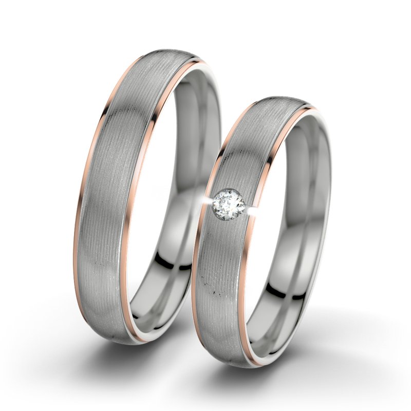 Diamantring Josephine F4, Palladium 950 längsmatt, von vorn
