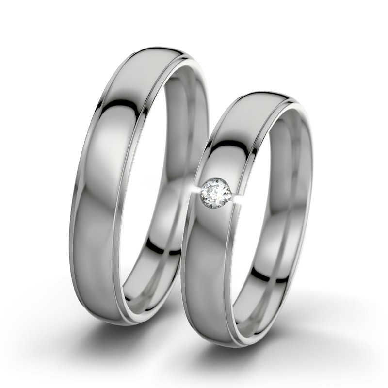 Diamantring Josephine F4, Palladium 585 poliert, von vorn