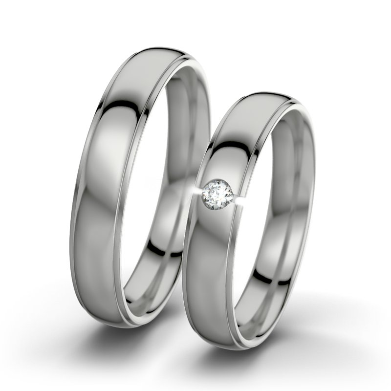 Diamantring Josephine F4, Palladium 585 poliert, von vorn