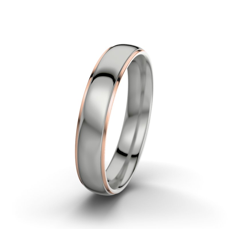 Kein Stein Palladium poliertring Josephine F4, Palladium 585 poliert, von vorn