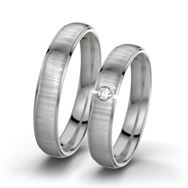 Diamantring Josephine F4, Palladium 950 quermatt, von vorn
