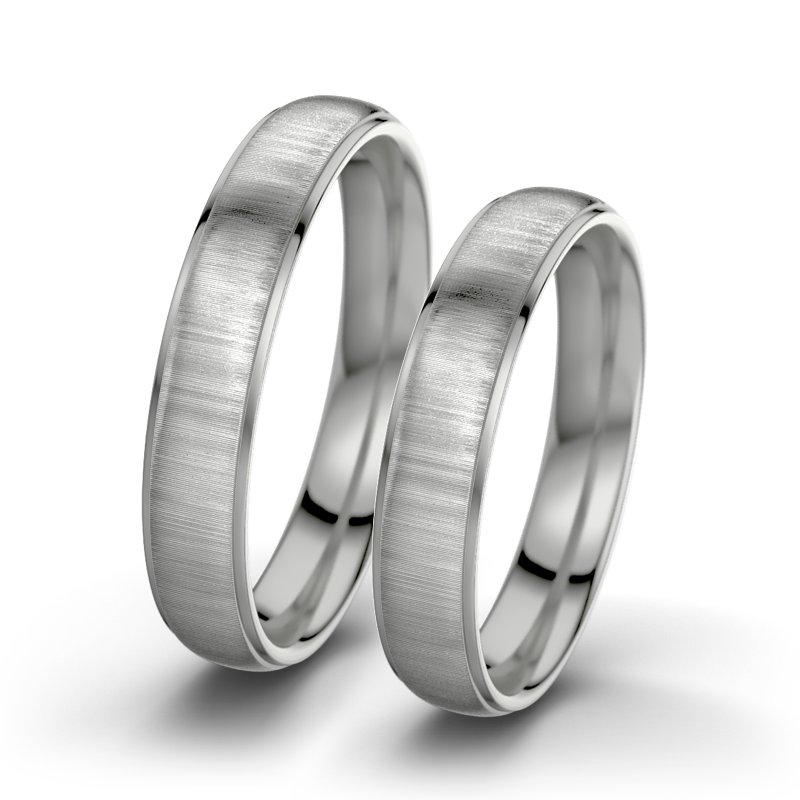 Kein Stein Palladium quermattring Josephine F4, Palladium 585 quermatt, von vorn