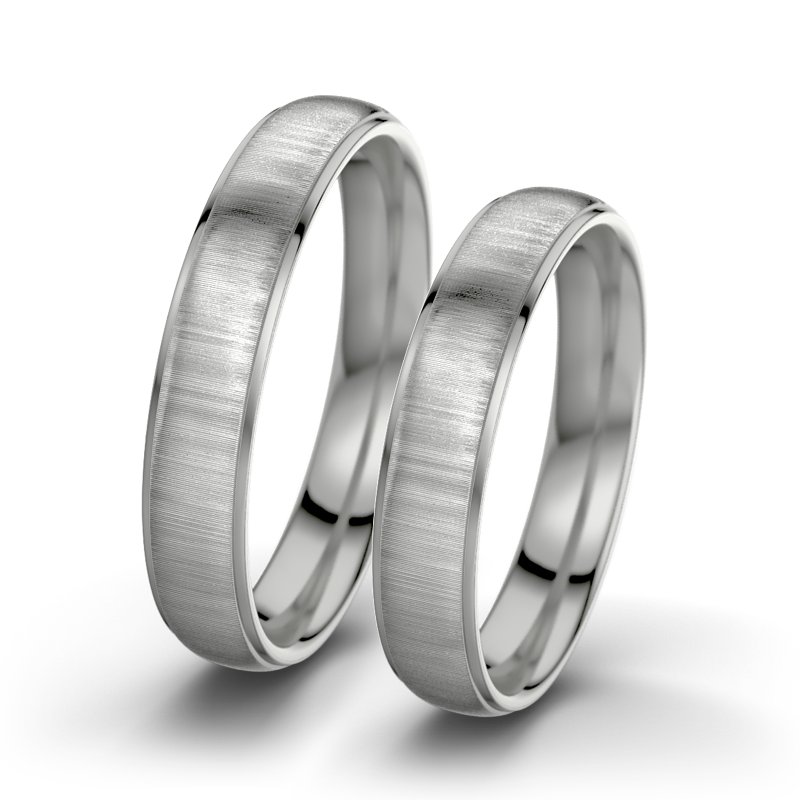 Kein Stein Palladium quermattring Josephine F4, Palladium 585 quermatt, von vorn