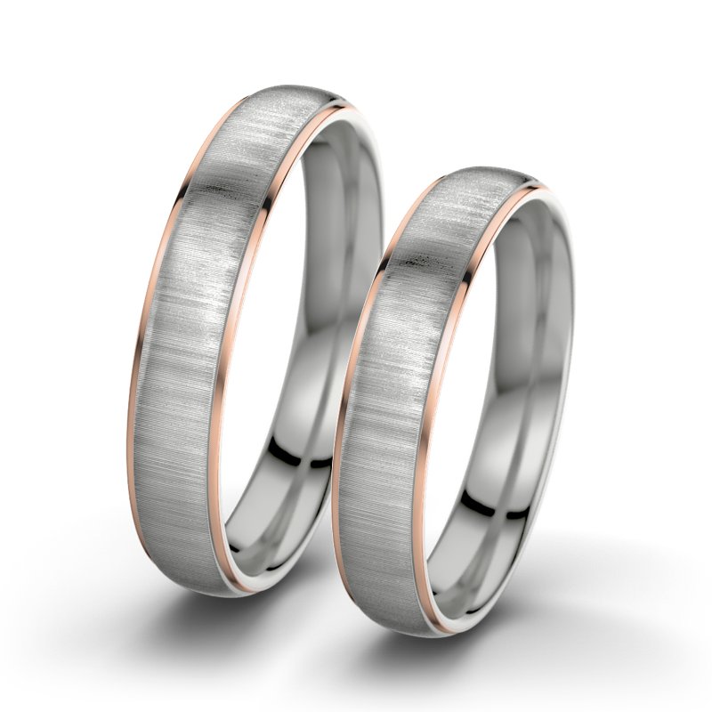 Kein Stein Palladium quermattring Josephine F4, Palladium 585 quermatt, von vorn