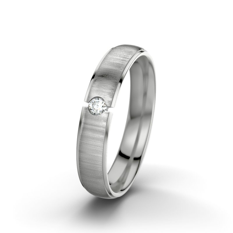 Diamantring Josephine F4, Palladium 950 quermatt, von vorn