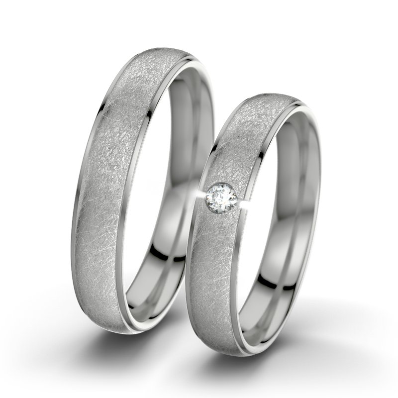 Diamantring Josephine F4, Platinum 950 eismatt, von vorn