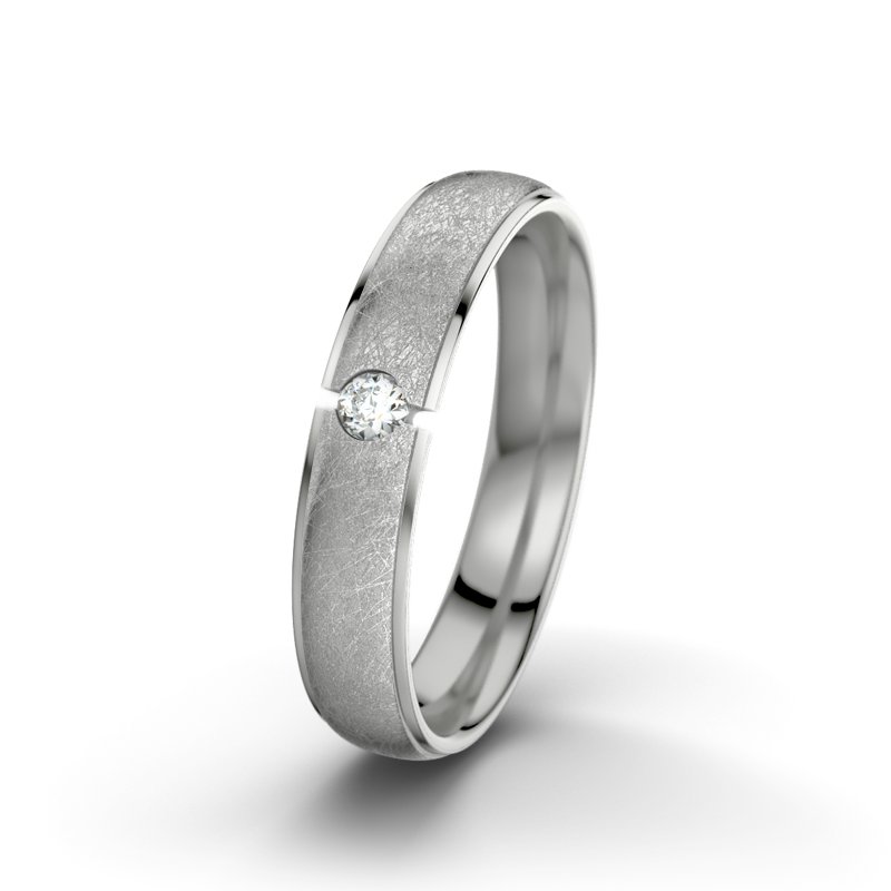 Diamantring Josephine F4, Platinum 600 eismatt, von vorn