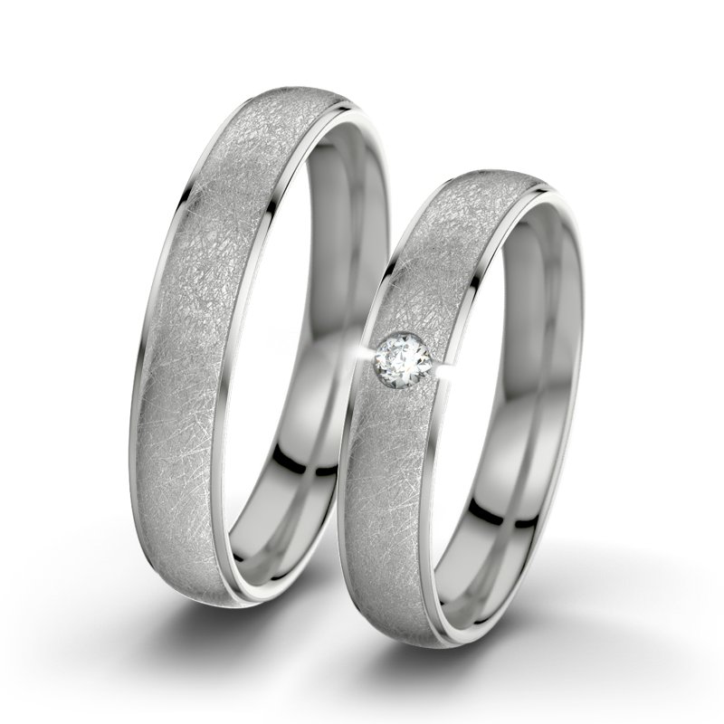 Diamantring Josephine F4, Platinum 950 eismatt, von vorn