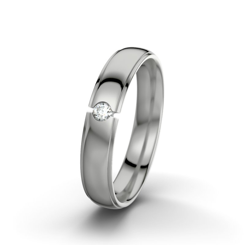 Diamantring Josephine F4, Platinum 950 poliert, von vorn