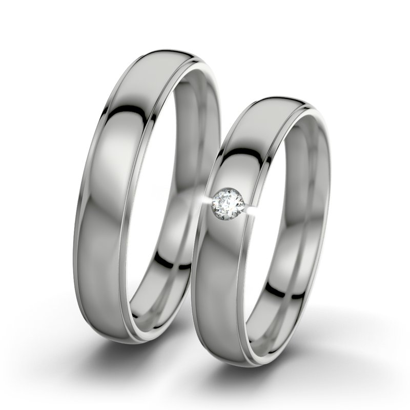 Diamantring Josephine F4, Platinum 950 poliert, von vorn