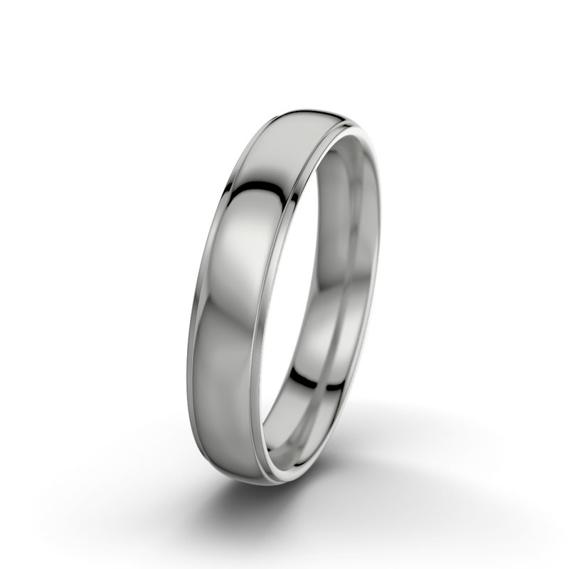 Kein Stein Platinum poliertring Josephine F4, Platinum 950 poliert, von vorn