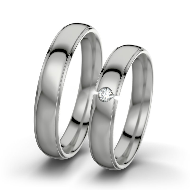 Diamantring Josephine F4, Platinum 600 poliert, von vorn
