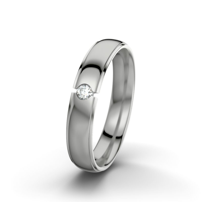 Diamantring Josephine F4, Platinum 600 poliert, von vorn