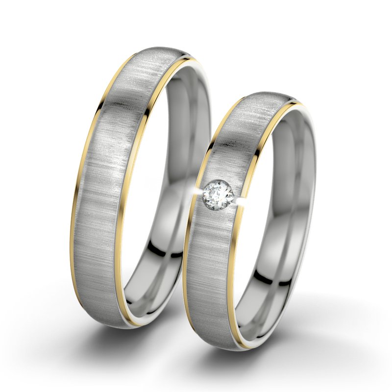 Diamantring Josephine F4, Platinum 950 quermatt, von vorn