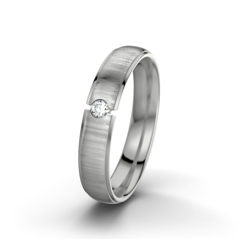 Diamantring Josephine F4, Platinum 950 quermatt, von vorn