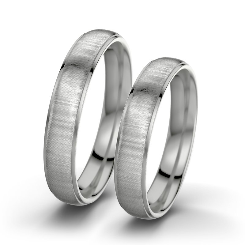 Kein Stein Platinum quermattring Josephine F4, Platinum 950 quermatt, von vorn