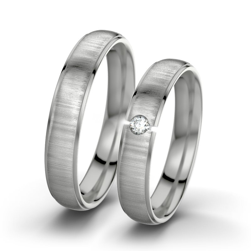 Diamantring Josephine F4, Platinum 600 quermatt, von vorn