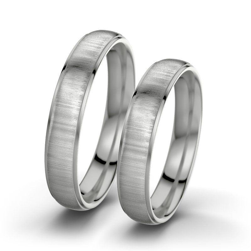 Kein Stein Platinum quermattring Josephine F4, Platinum 950 quermatt, von vorn