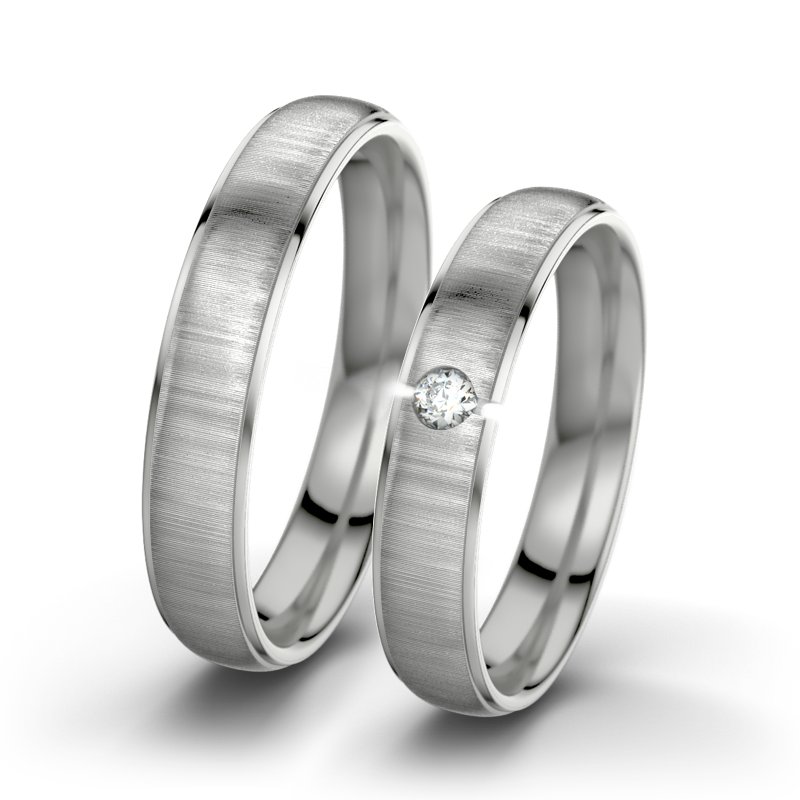 Diamantring Josephine F4, Platinum 950 quermatt, von vorn