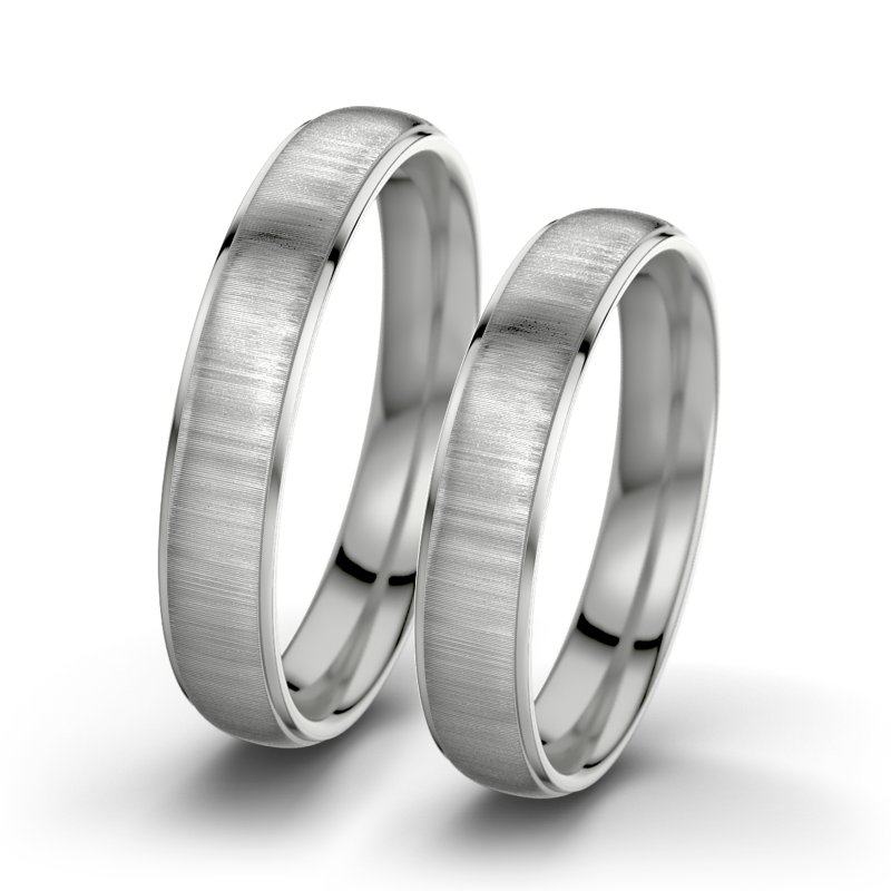 Kein Stein Platinum quermattring Josephine F4, Platinum 950 quermatt, von vorn