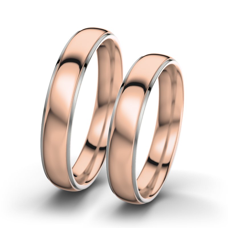 Kein Stein Rotgold poliertring Josephine F4, Rotgold 585 poliert, von vorn