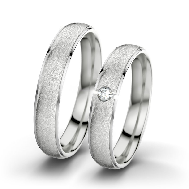Diamantring Josephine F4, Sterlingsilber 925 eismatt, von vorn