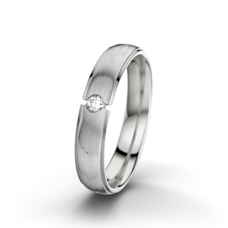 Diamantring Josephine F4, Sterlingsilber 925 längsmatt, von vorn