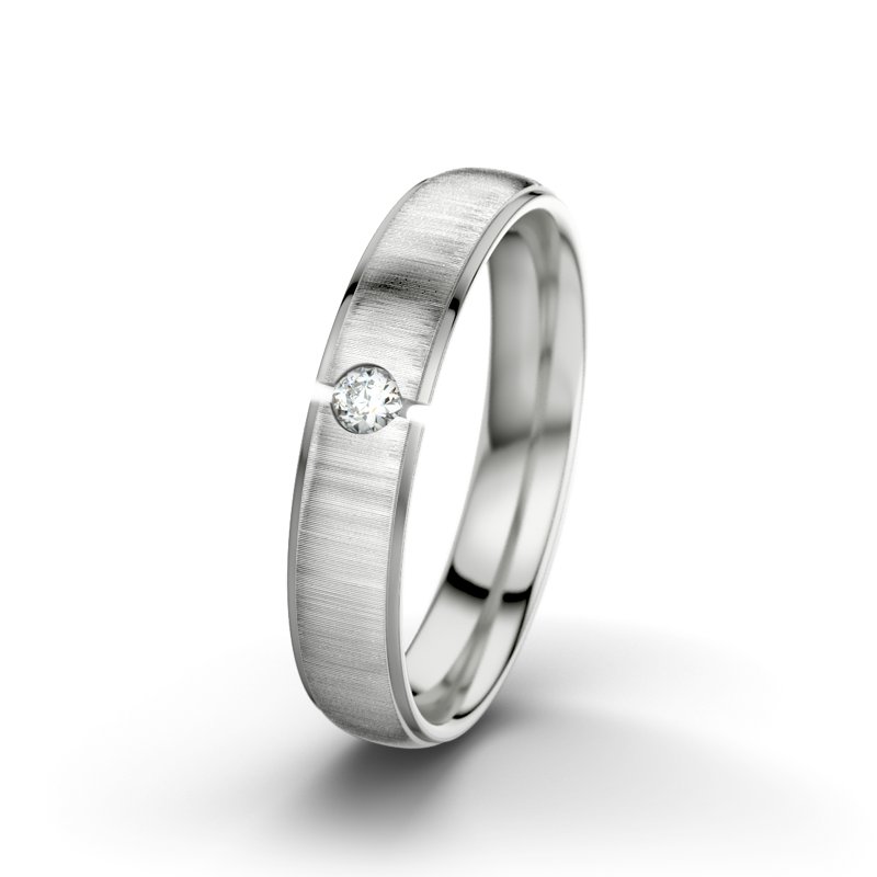 Diamantring Josephine F4, Sterlingsilber 925 quermatt, von vorn