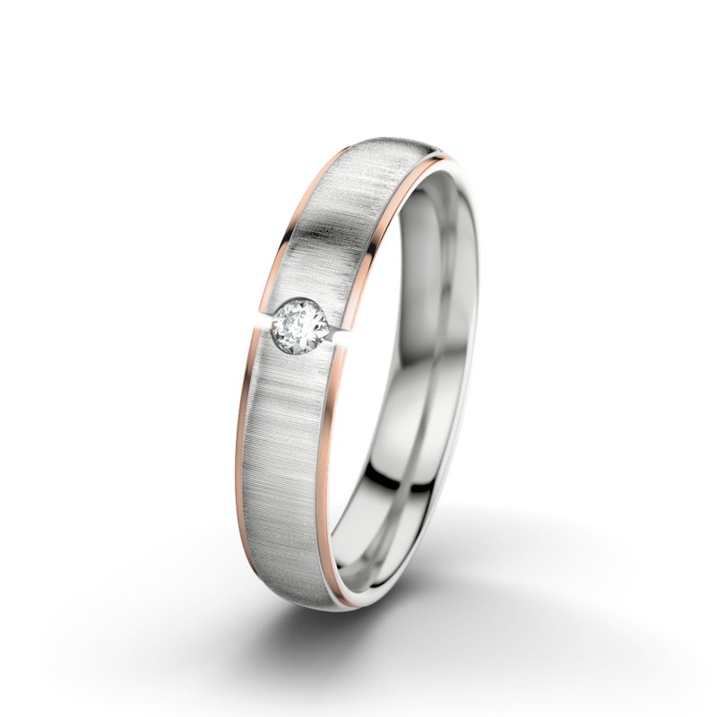 Diamantring Josephine F4, Sterlingsilber 925 quermatt, von vorn