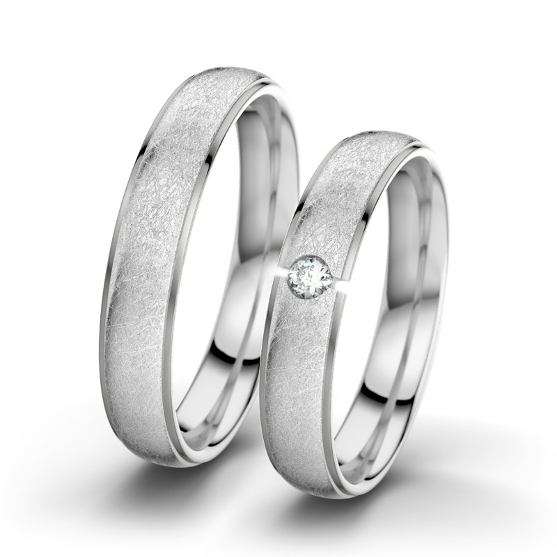 Diamantring Josephine F4, Weißgold 750 eismatt, von vorn