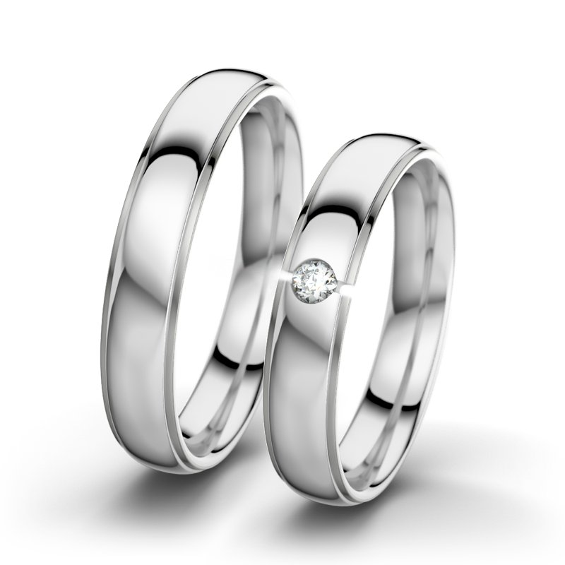 Diamantring Josephine F4, Weißgold 585 poliert, von vorn