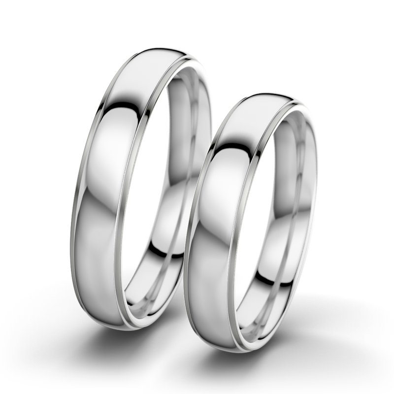 Kein Stein Weißgold poliertring Josephine F4, Weißgold 585 poliert, von vorn