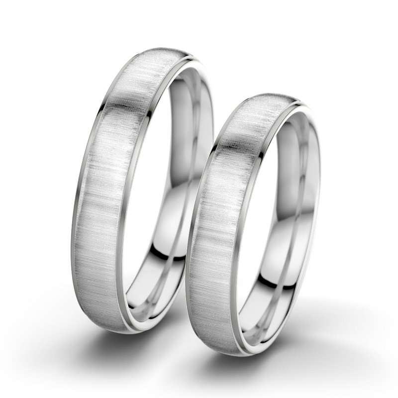 Kein Stein Weißgold quermattring Josephine F4, Weißgold 585 quermatt, von vorn