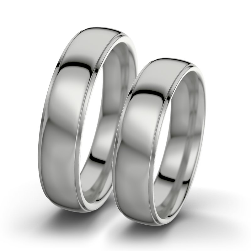 Kein Stein Palladium poliertring Josephine F5, Palladium 950 poliert, von vorn