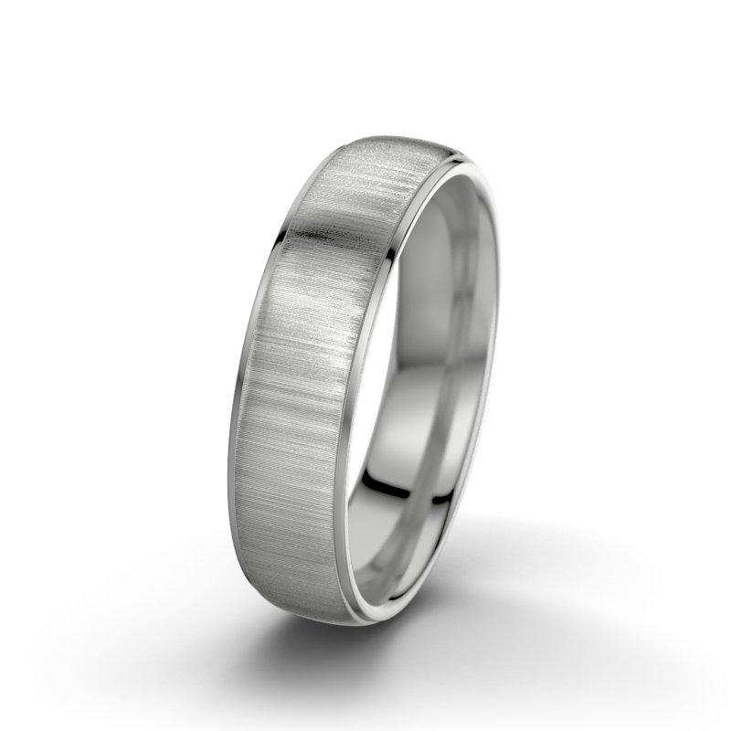 Kein Stein Platinum quermattring Josephine F5, Platinum 950 quermatt, von vorn