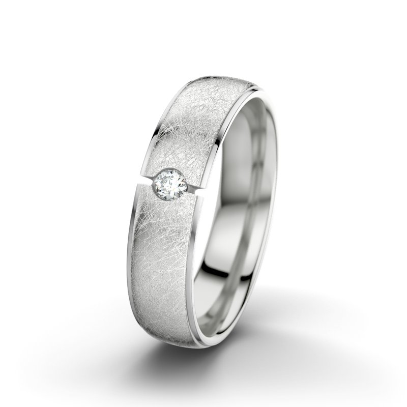 Diamantring Josephine F5, Sterlingsilber 925 eismatt, von vorn