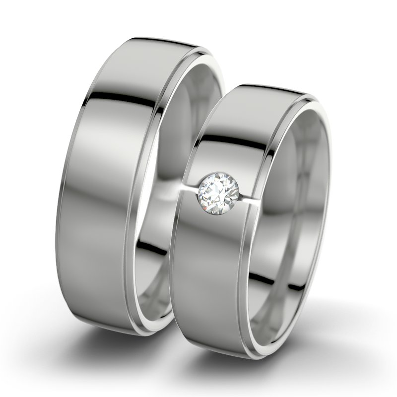 Diamantring Josephine F6, Palladium 950 poliert, von vorn