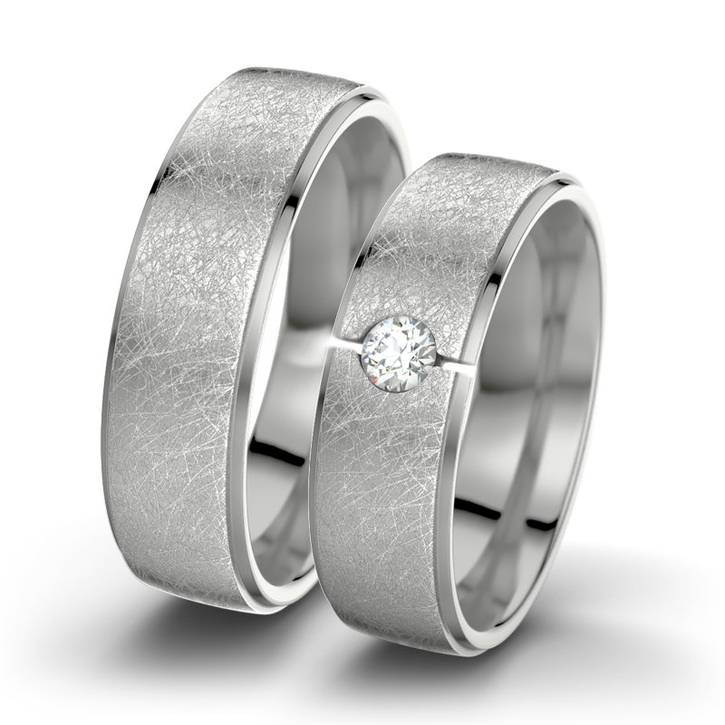 Diamantring Josephine F6, Platinum 600 eismatt, von vorn