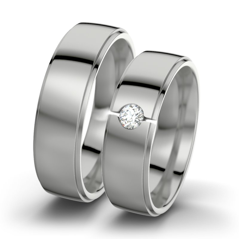 Diamantring Josephine F6, Platinum 950 poliert, von vorn