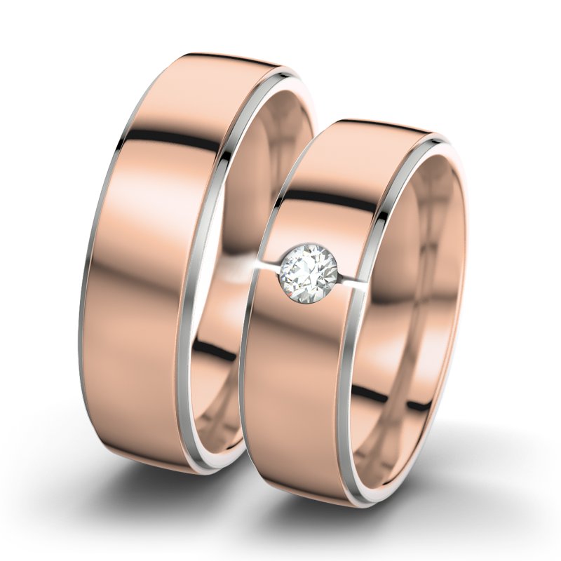 Diamantring Josephine F6, Rotgold 750 poliert, von vorn