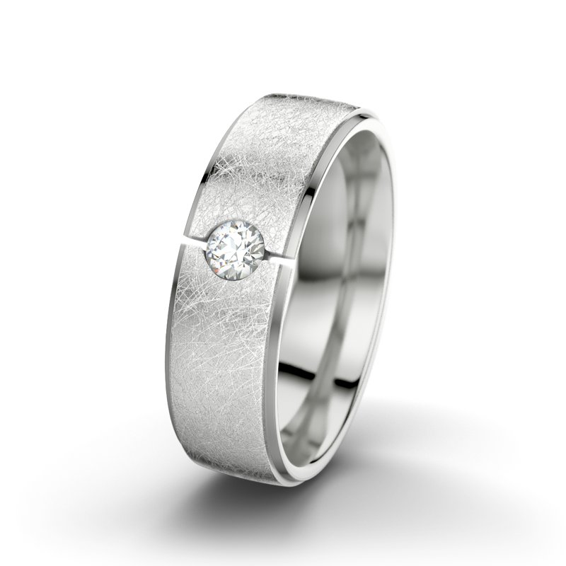 Diamantring Josephine F6, Sterlingsilber 925 eismatt, von vorn