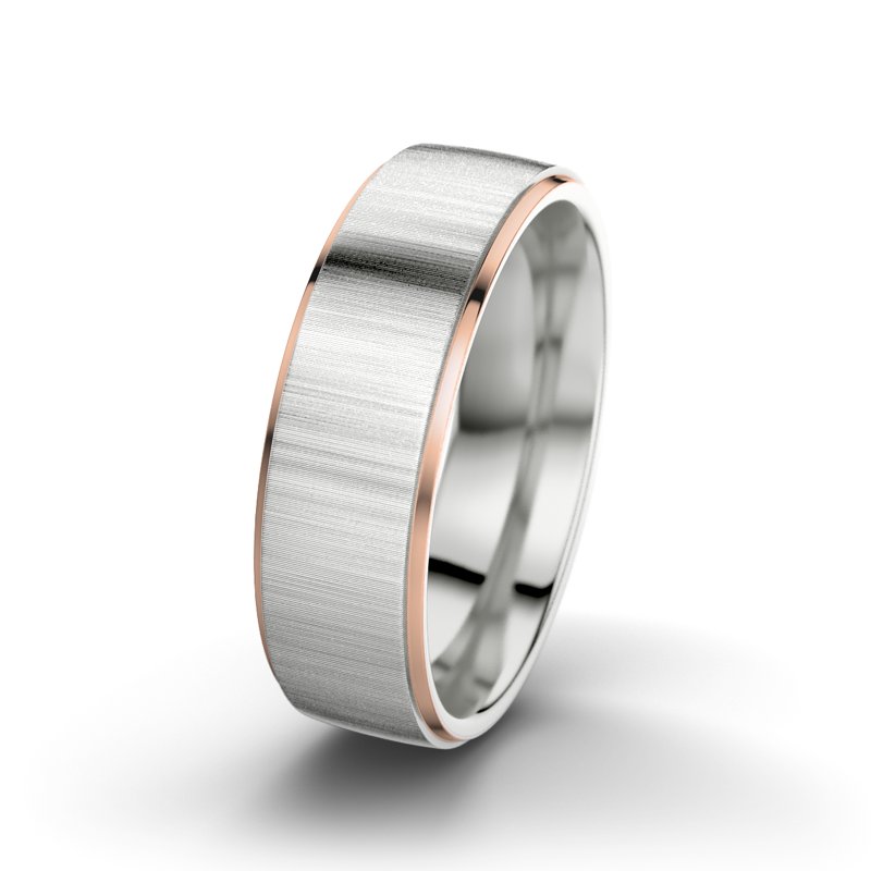 Kein Stein Sterlingsilber quermattring Josephine F6, Sterlingsilber 925 quermatt, von vorn