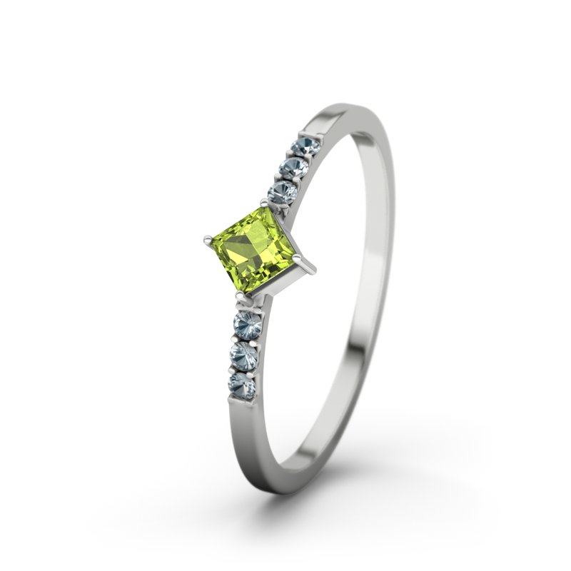 Peridot Sterlingsilberring Karlotta, Sterlingsilber 925, von vorn
