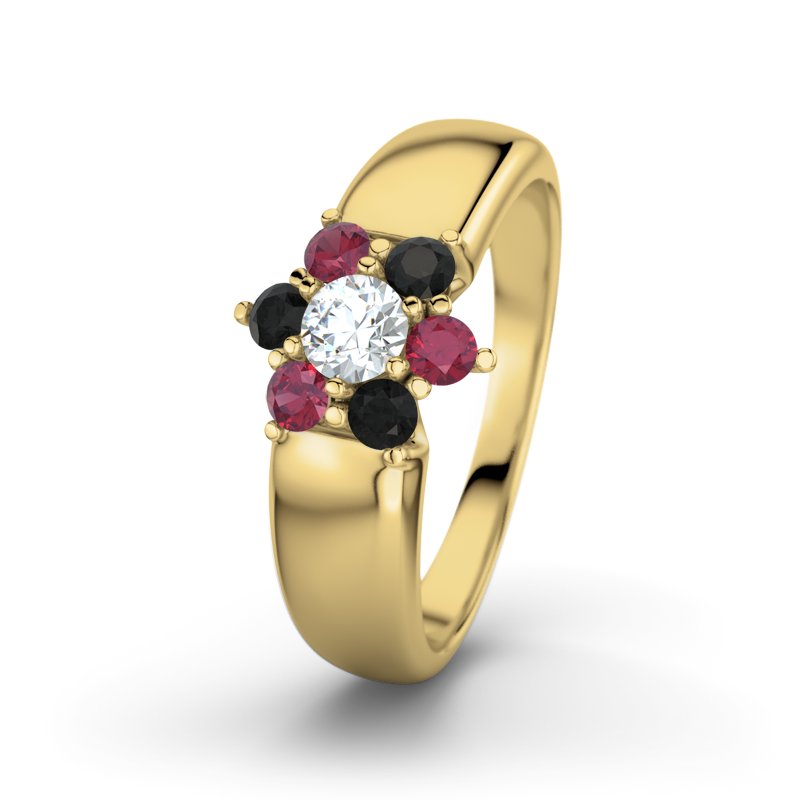 Diamantring Kim, Gelbgold 585, von vorn